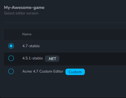 Manage Godot Versions
