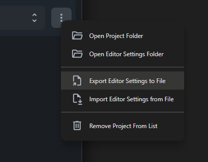 Per-Project Editor Settings