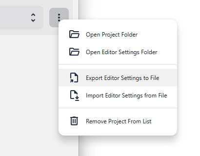 Per-Project Editor Settings