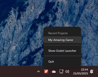 Quick Access from System Tray